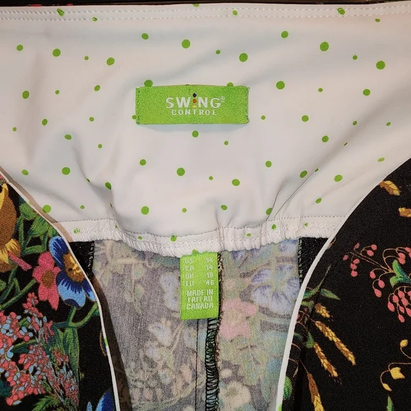 SWING CONTROL floral w/ some stretch pants, size 14 With 4 pockets Spring Summer - Picture 7 of 10